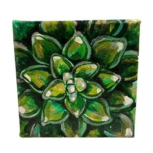 Hand Painted Succulent Art Cottagecore‎ Handmade Plants Eclectic Local